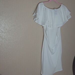 LA CLEF women's off shoulder maternity dress WHITE (S)  beautiful💖💕